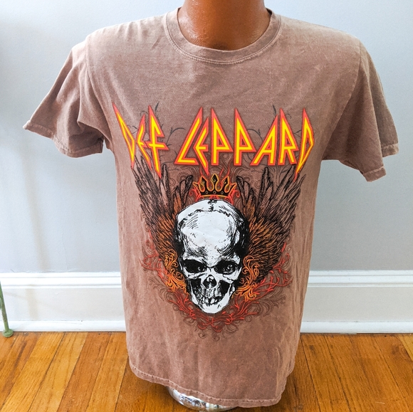 Def Leppard Brown Acid Wash Skull 